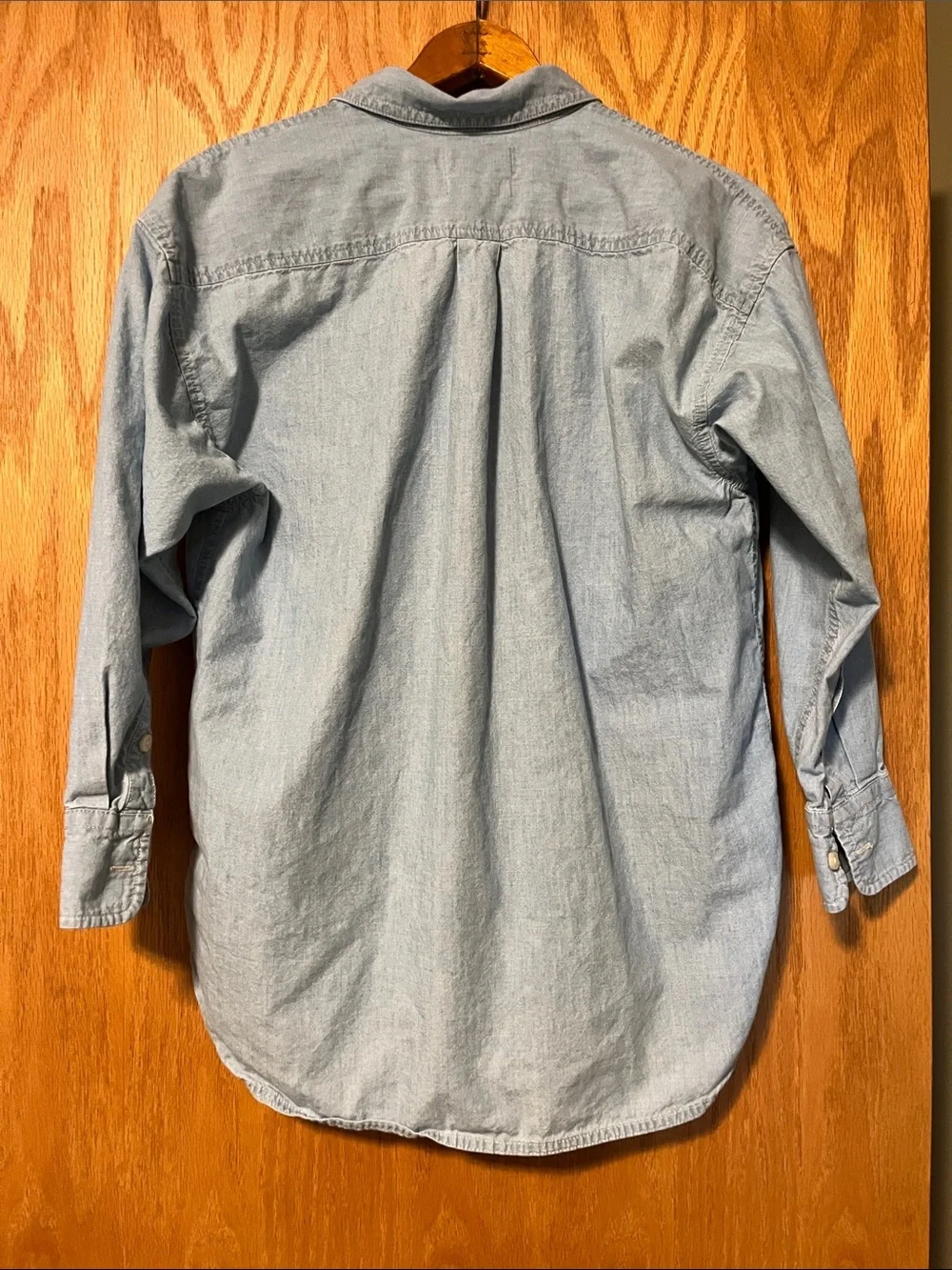 J. Crew Light Blue Denim Button-Down Shirt - Women's Classic